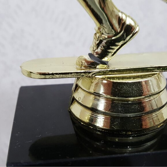 Football Sports Trophy Parts Plaques Lot 3 Male Player Topper Marble Plastic - Picture 5 of 6